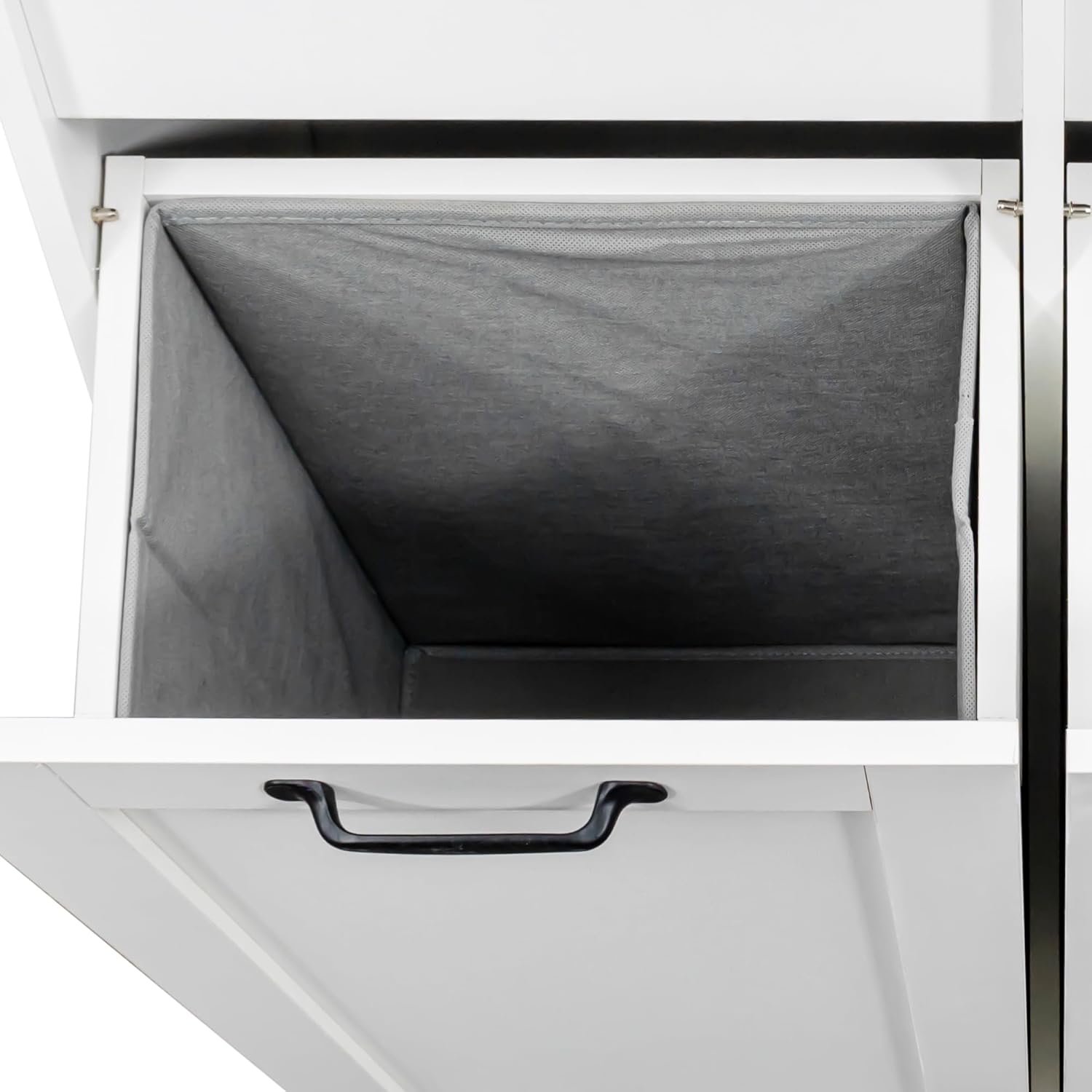 KEIKI 62.99'' H Laundry Cabinet with Doors and shelf, Tilt-Out Laundry Hamper, Multiple Storage Space, Freestanding Style, Open Shelve, Adjustable Shelf, White, (Style C)