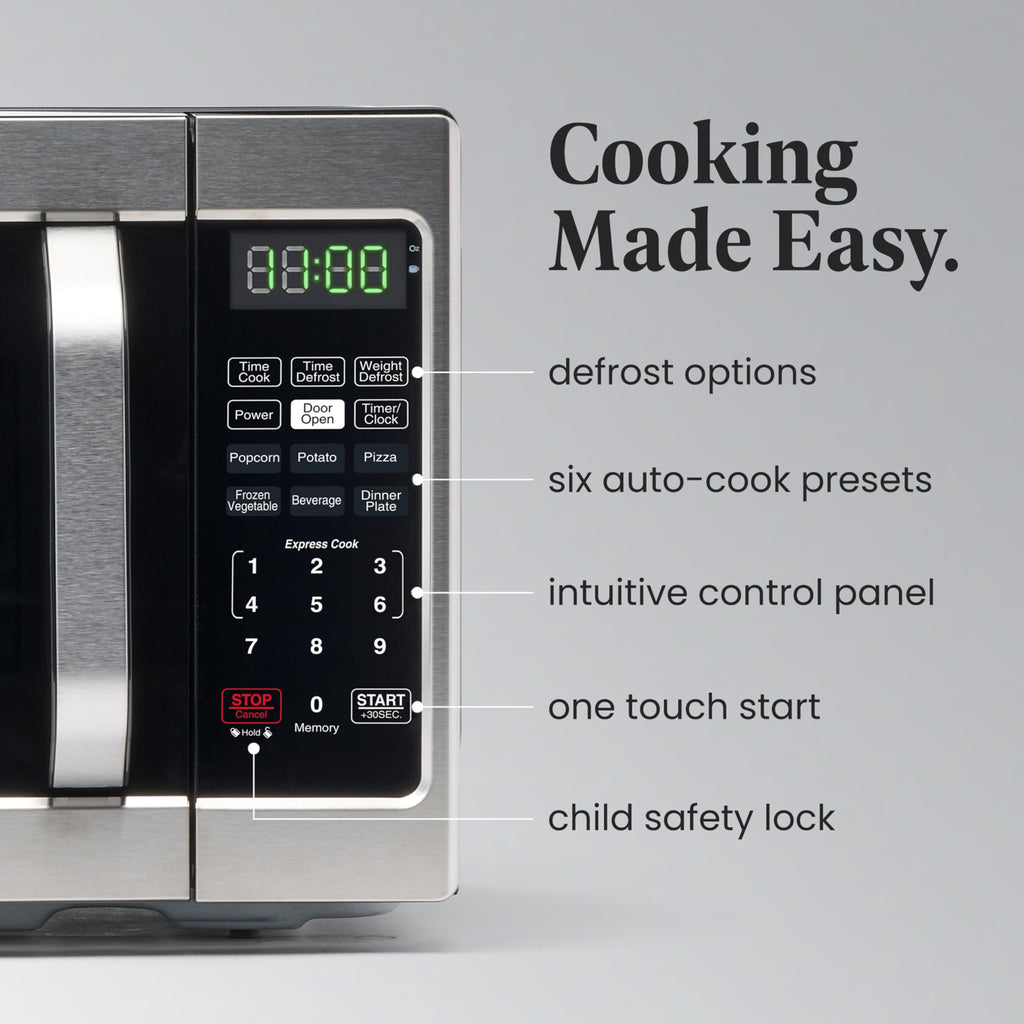 FARBERWARE 0.7 Cu. Ft. Microwave Oven – 700W, Auto Cook, Stainless
