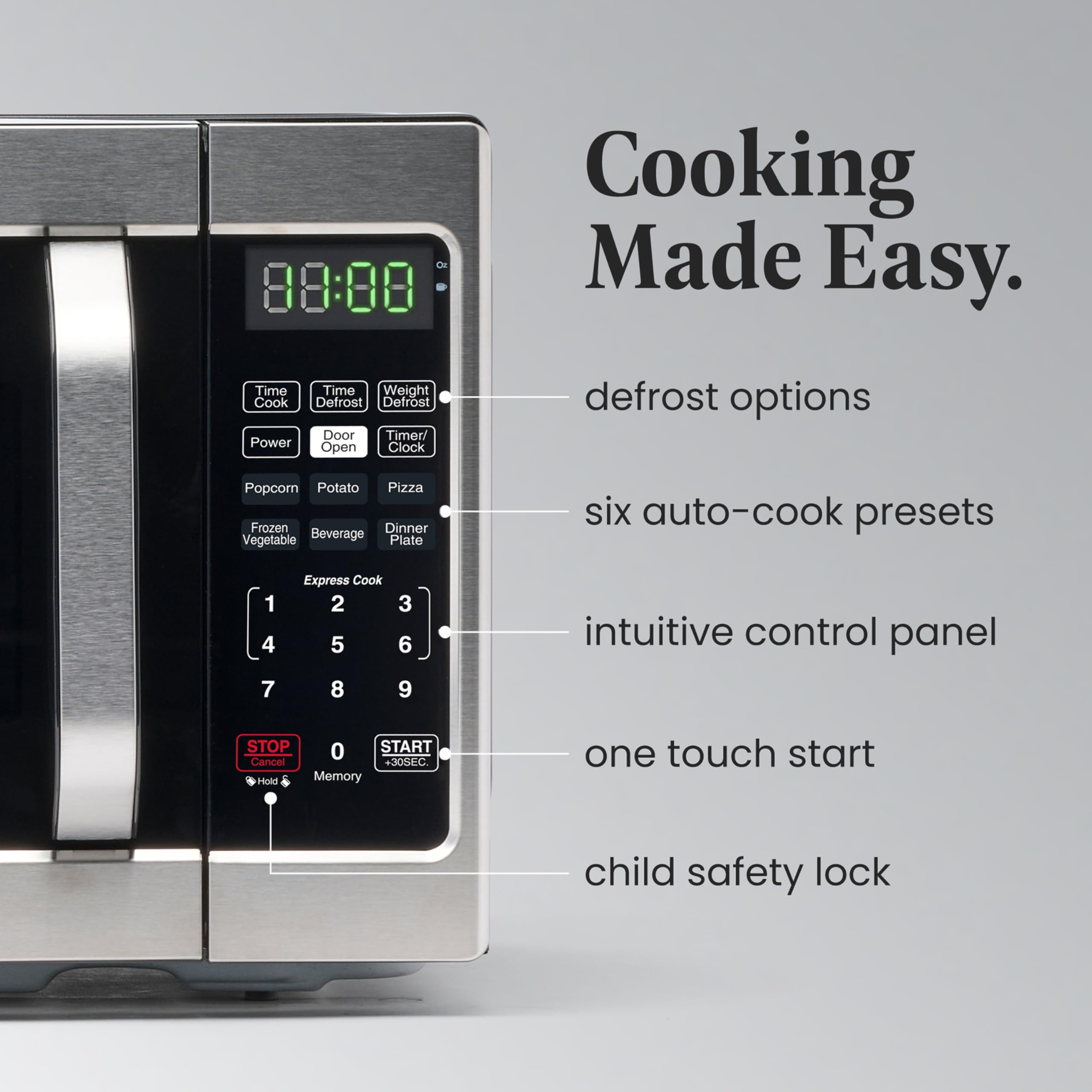 FARBERWARE 0.7 Cu. Ft. Microwave Oven – 700W, Auto Cook, Stainless