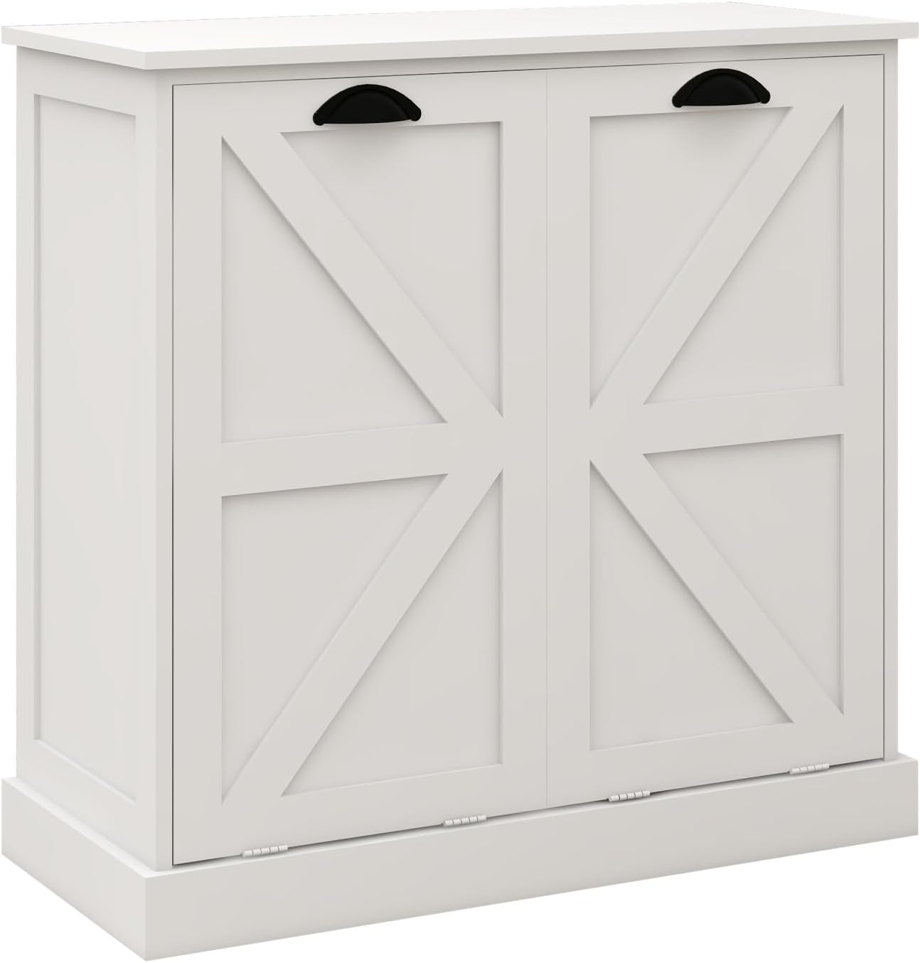 Modern Contemporary Laundry Sorter Cabinet, Two-Compartment Tilt-Out, for Bathroom Living Room Hallway