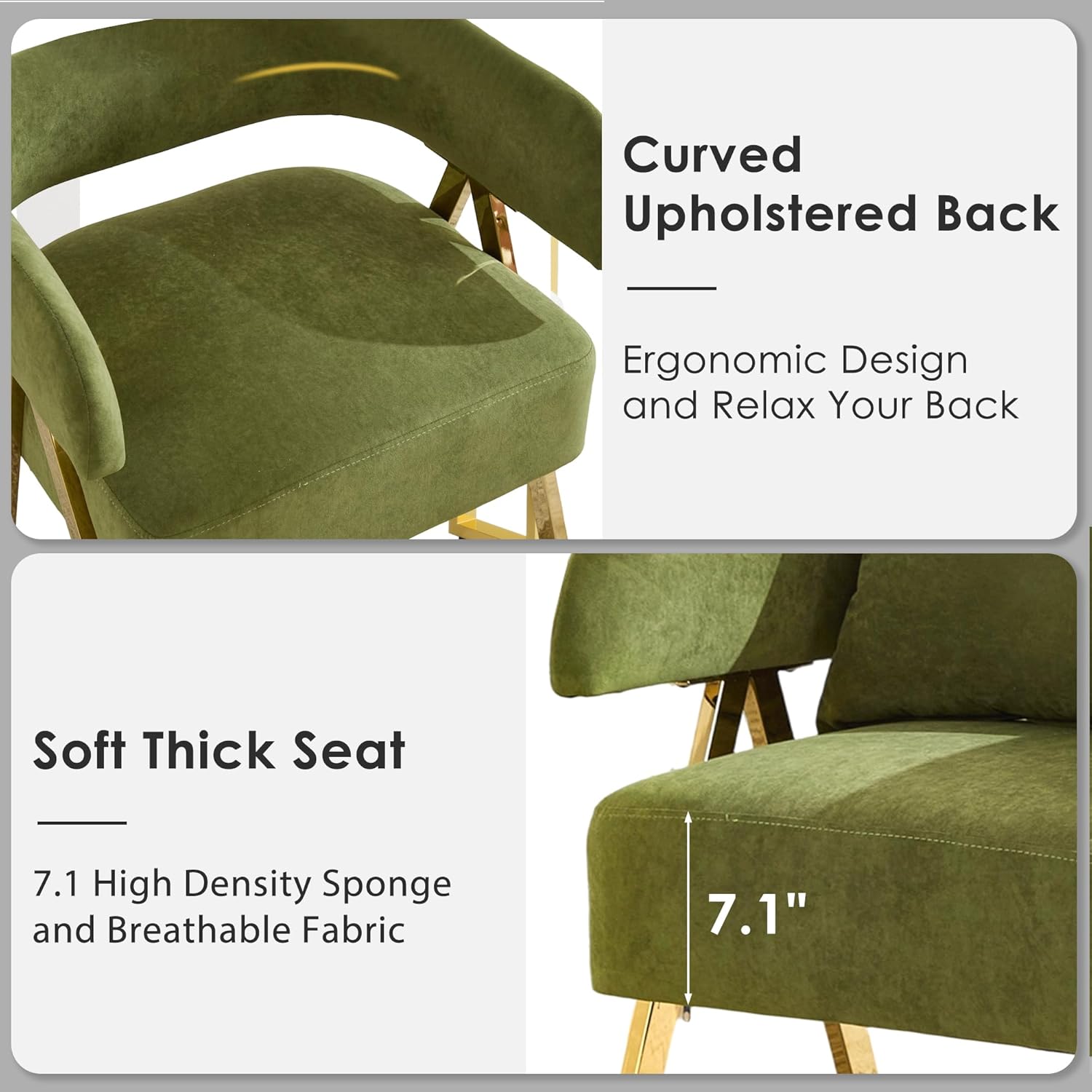 STHOUYN Modern Green Accent Chairs Set of 2, Velvet Barrel Accent Chair for Living Room Bedroom, Comfy Reading Armchairs (2, Green)