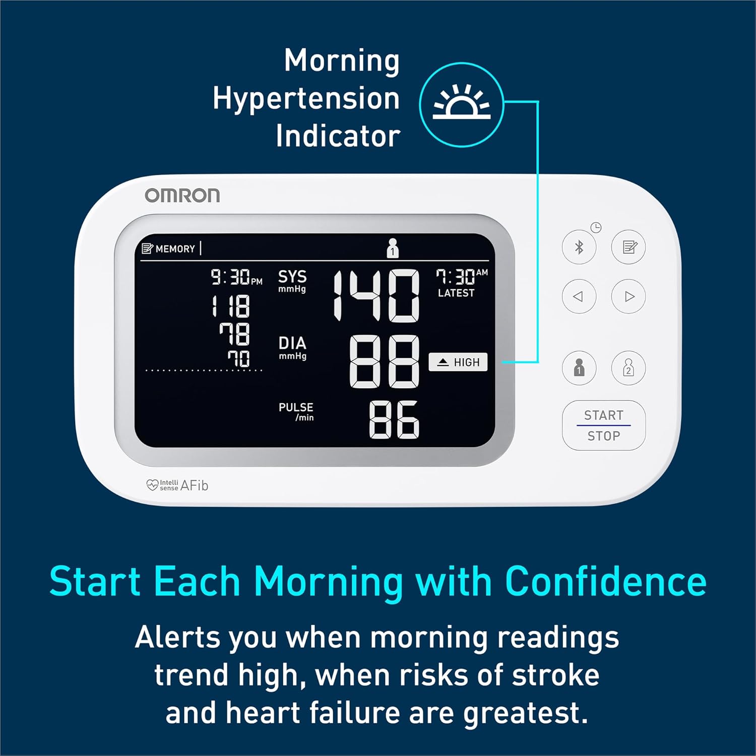 OMRON Platinum Blood Pressure Monitor for Home Use & Upper Arm Blood Pressure Cuff - #1 Doctor & Pharmacist Recommended Brand - Clinically Validated - AFib Detection - Connect App