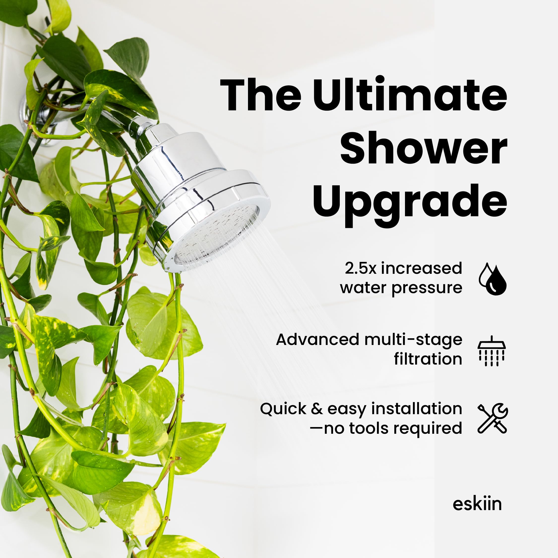 ESKIIN Filtered Shower Head - High Pressure Water Softener