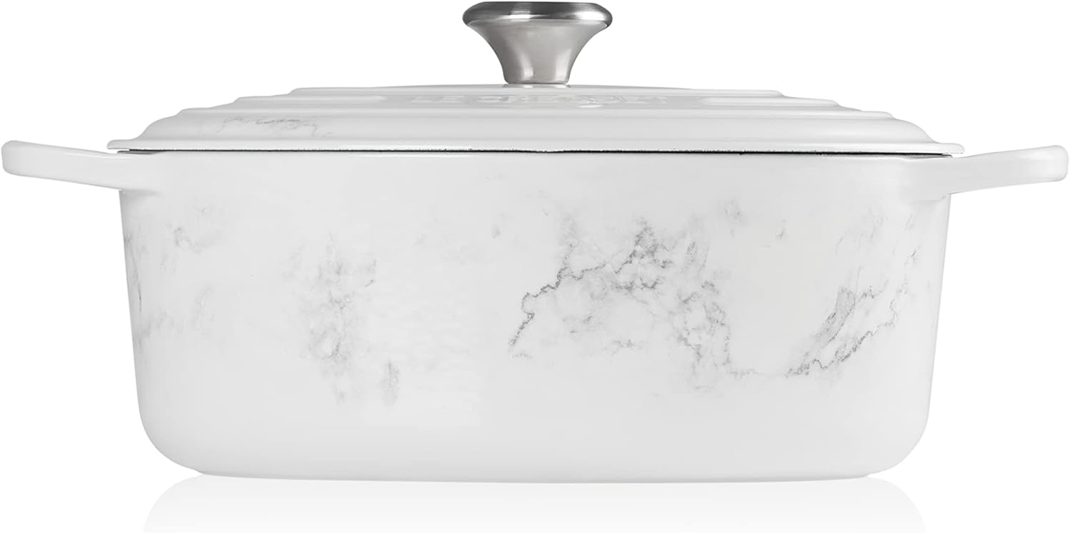 Le Creuset Enameled Cast Iron Signature Oval Dutch Oven, 6.75 qt., Marble