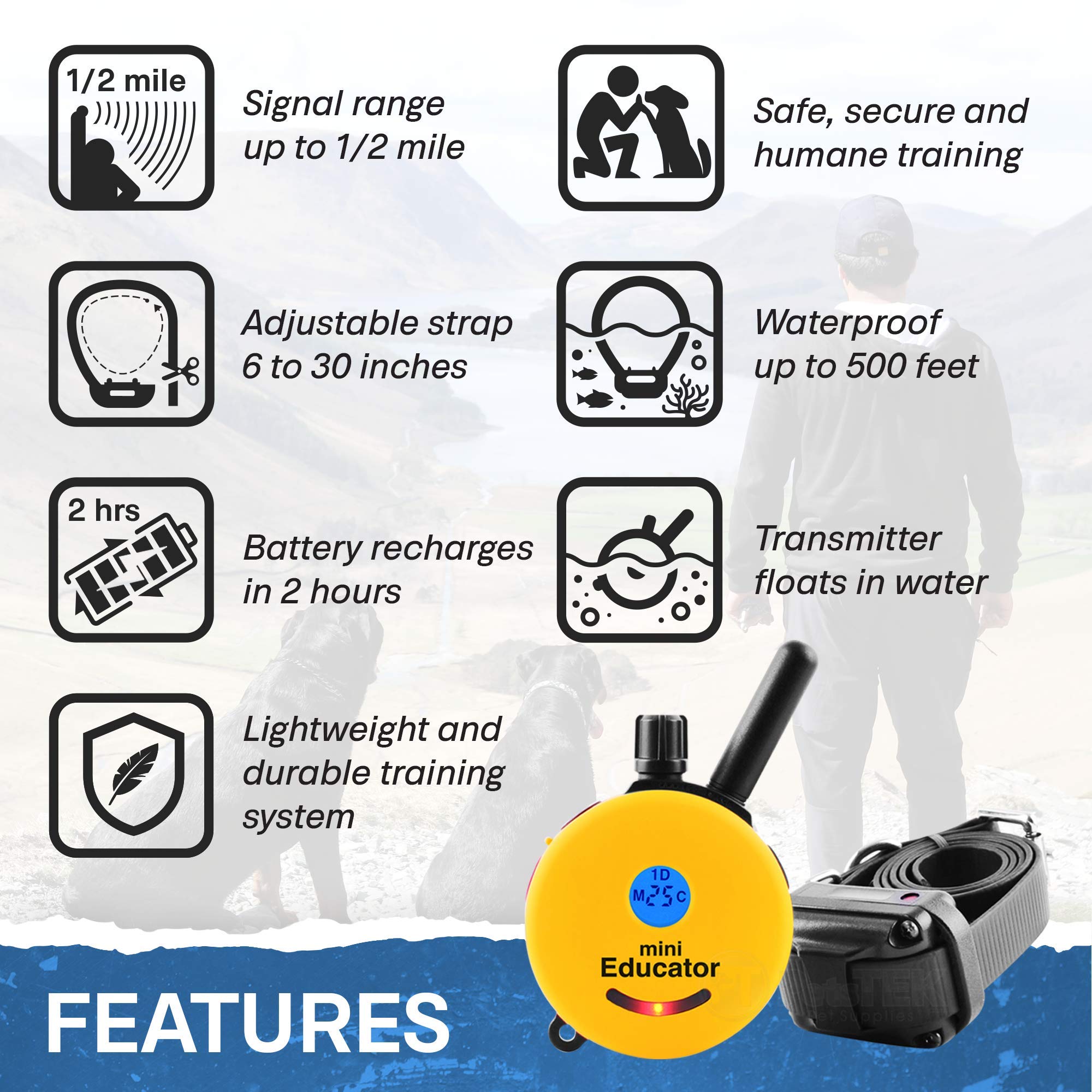 EDUCATOR ET-300 Mini E Collar - Remote Dog Training Device