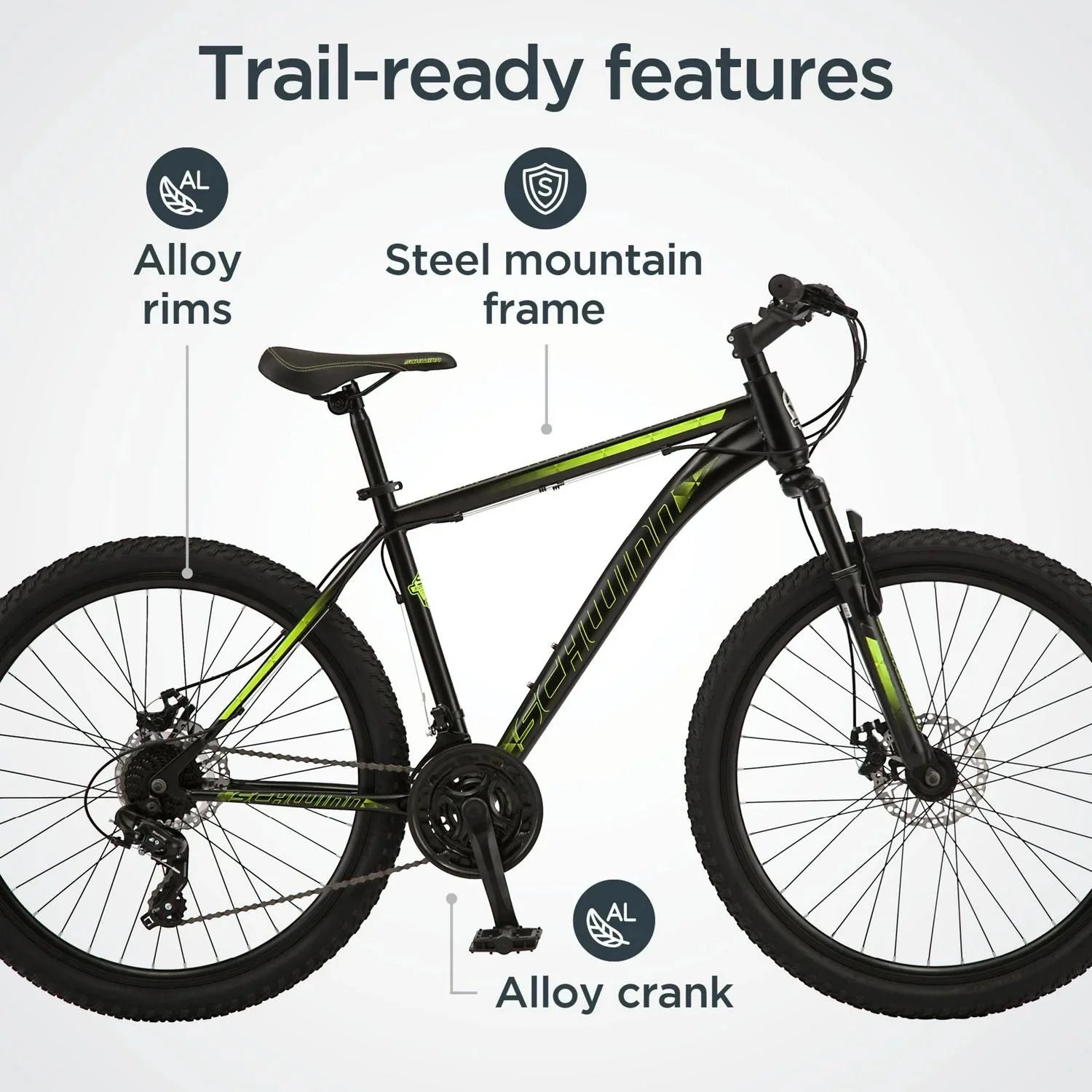 Schwinn Sidewinder Mountain Bike . 26-inch Wheels . 21 Speeds . Mens Style . Black