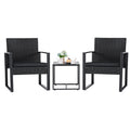 FLAMAKER 3 Pieces Outdoor Wicker Furniture Set with Coffee Table
