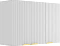ChooChoo 3-Door Bathroom Wall Cabinet, Fluted Kitchen Wall Cabinet with Adjustable Shelf, Wall Mounted Storage Cupboard for Bathroom, Laundry Room, Entryway, Garage, White