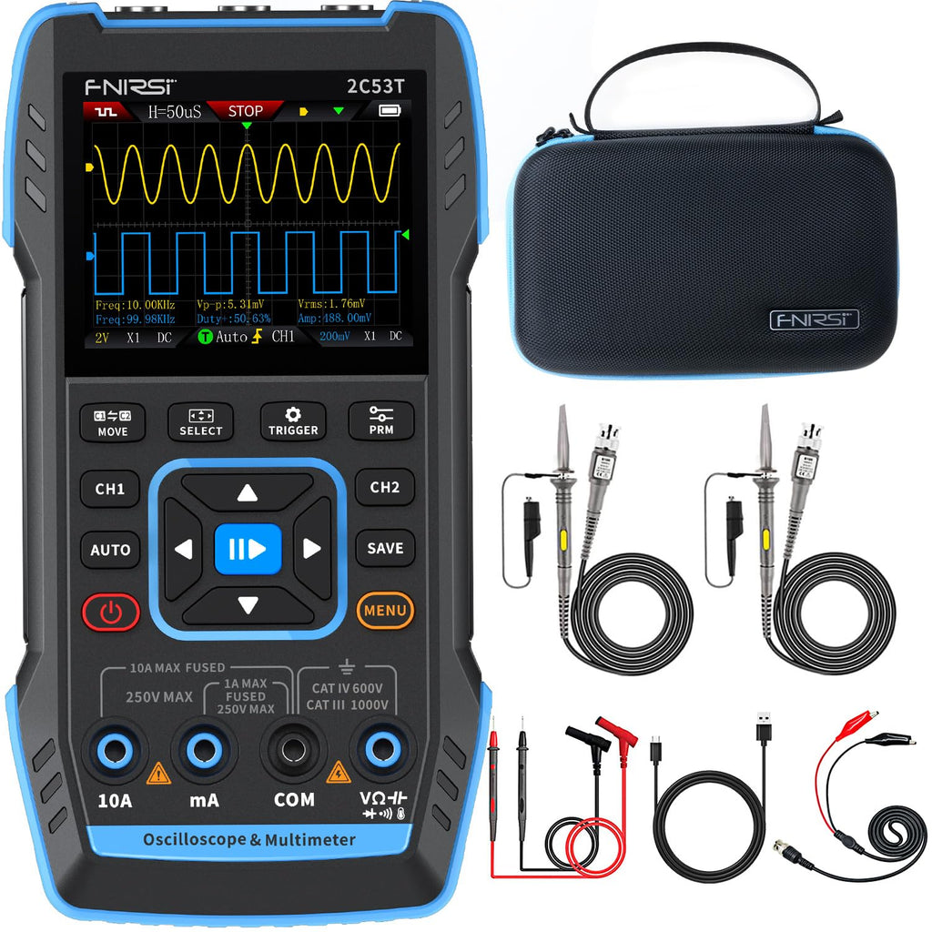 FNIRSI 2C53T Handheld Oscilloscope 50MHz, 3IN1 Multimeter