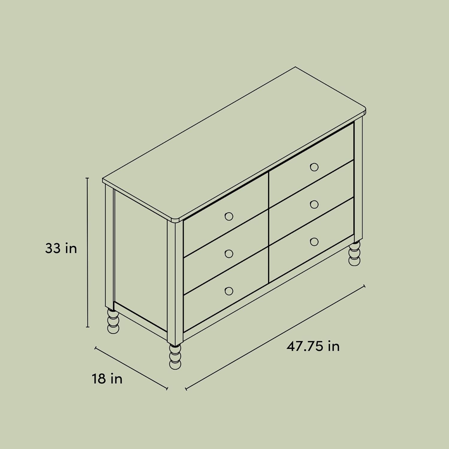 Storkcraft Rio 6 Drawer Dresser (Frosted Oat) – GREENGUARD Gold Certified, Wood Dresser for Bedroom, Kids & Nursery Storage Chest, Safety Interlocking Drawers, Pre-Installed Tracks, Kids Chest
