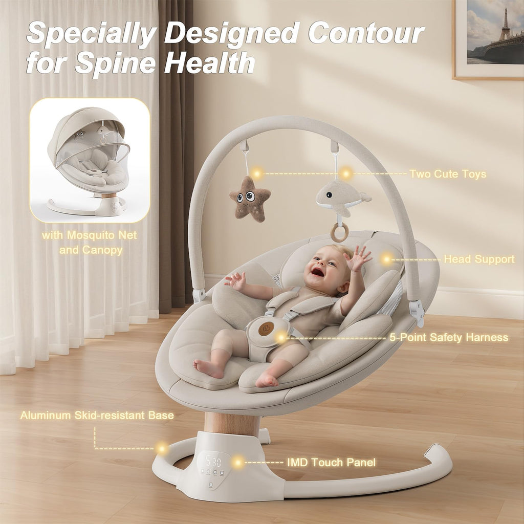 FASONBABY Electric Baby Swing with 10 Melodies & Remote