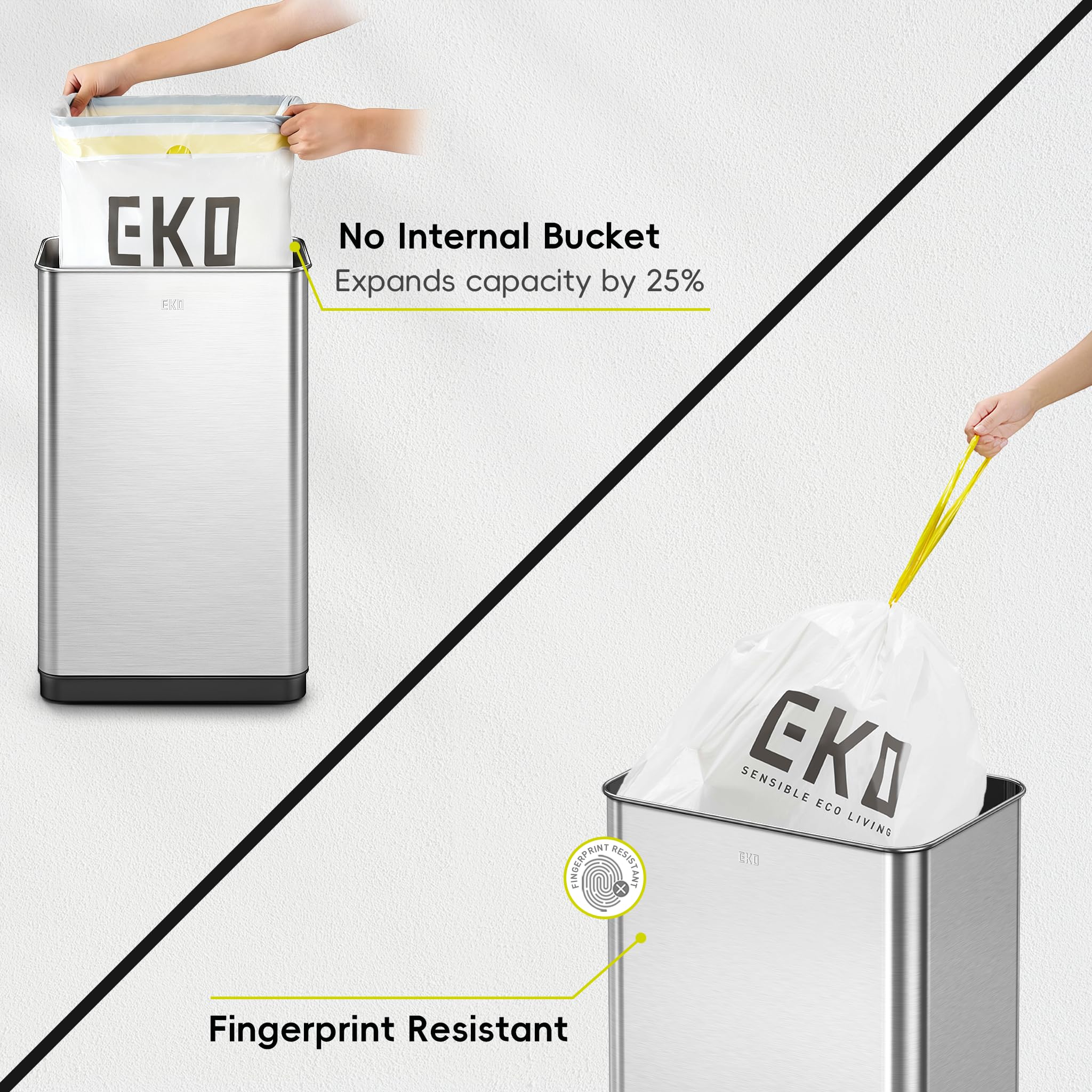 EKO Mirage-T Touchless Motion Sensor Trash Can 50L