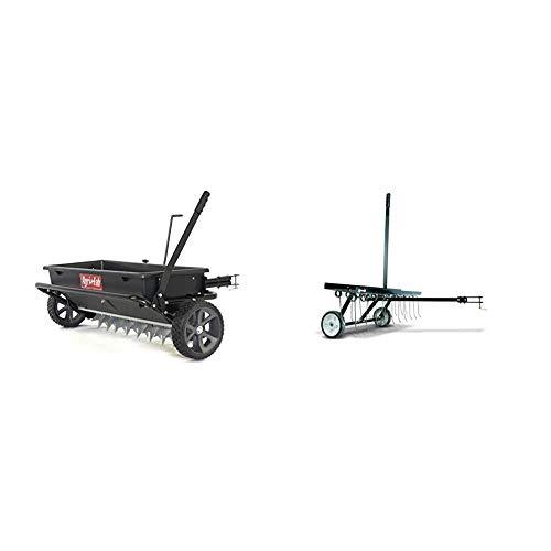 Agri-Fab 45543 100 lb. Tow Spiker/Seeder/Spreader, Black & 40-Inch Tine Tow Dethatcher 45294,Black