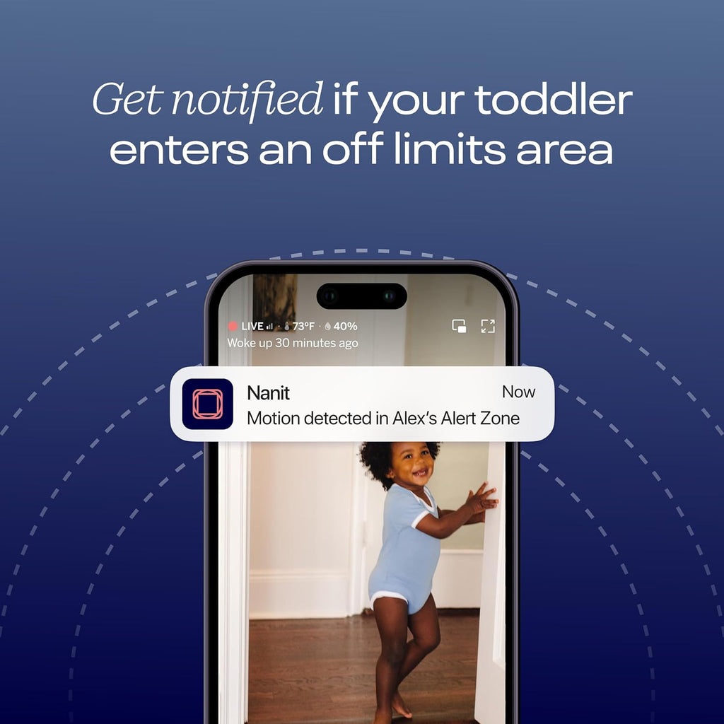 Nanit Pro Smart Baby Monitor & Flex Stand - 1080p Wi-Fi Video Camera, Sensor-Free Sleep & Breathing Motion Tracker, 2-Way Audio, Sound/Motion/Cry Notifications, Night Vision, and Breathing Band