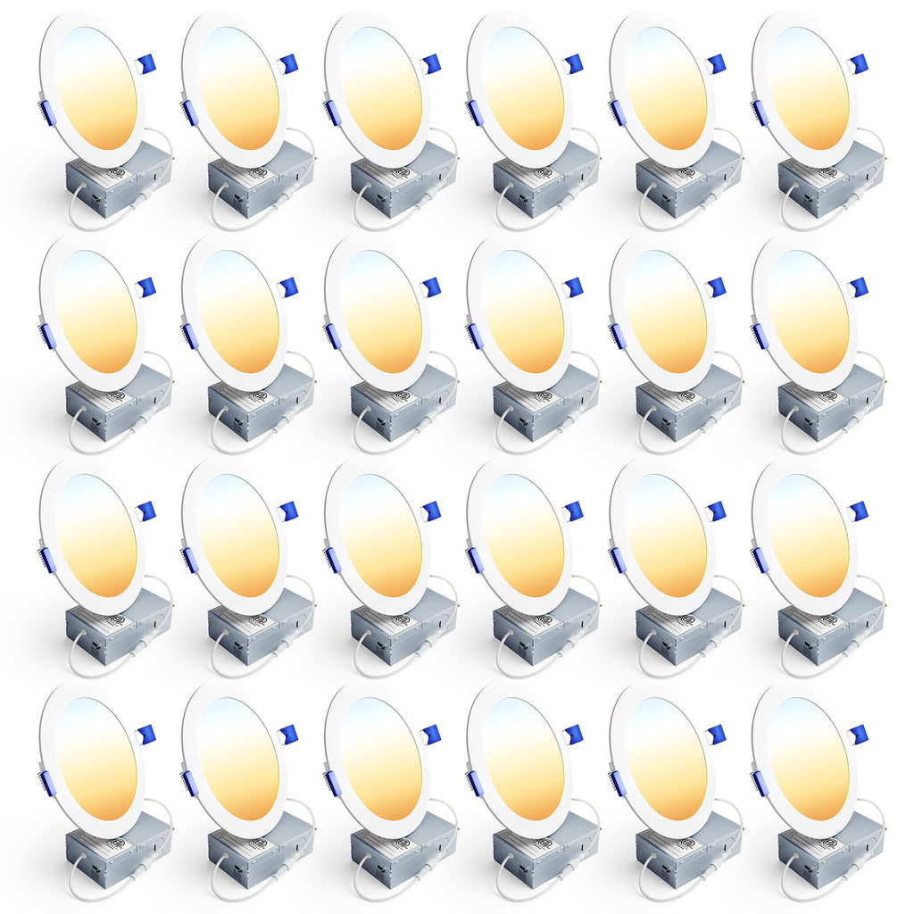ENSENIOR 24 Pack LED Recessed Ceiling Lights - Dimmable 1200LM