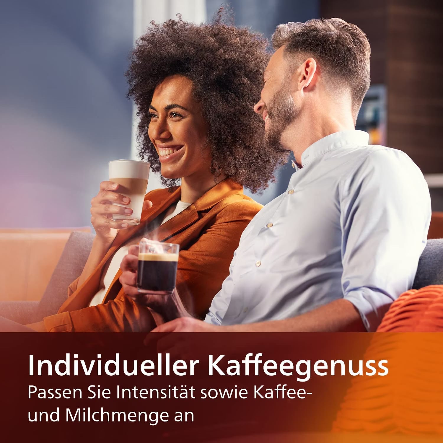 PHILIPS EP5447/90 Serie 5400 LatteGo 12 Kaffeespezialitäten Kaffeevollautomat Touchscreen, 4 Profile Schwarz/Chrom