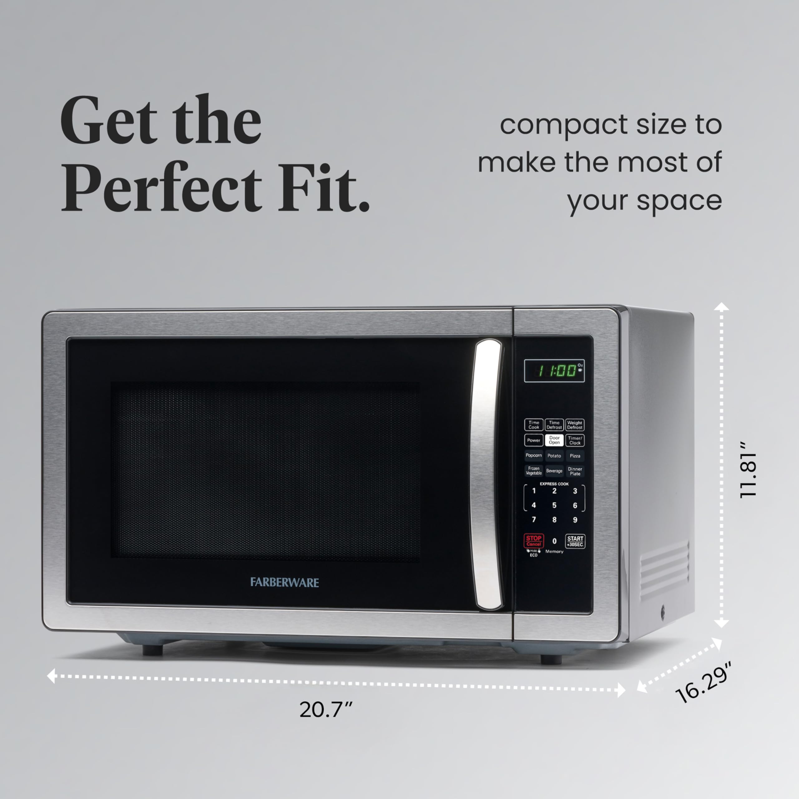 FARBERWARE 1.1 Cu. Ft. 1000W Countertop Microwave Oven