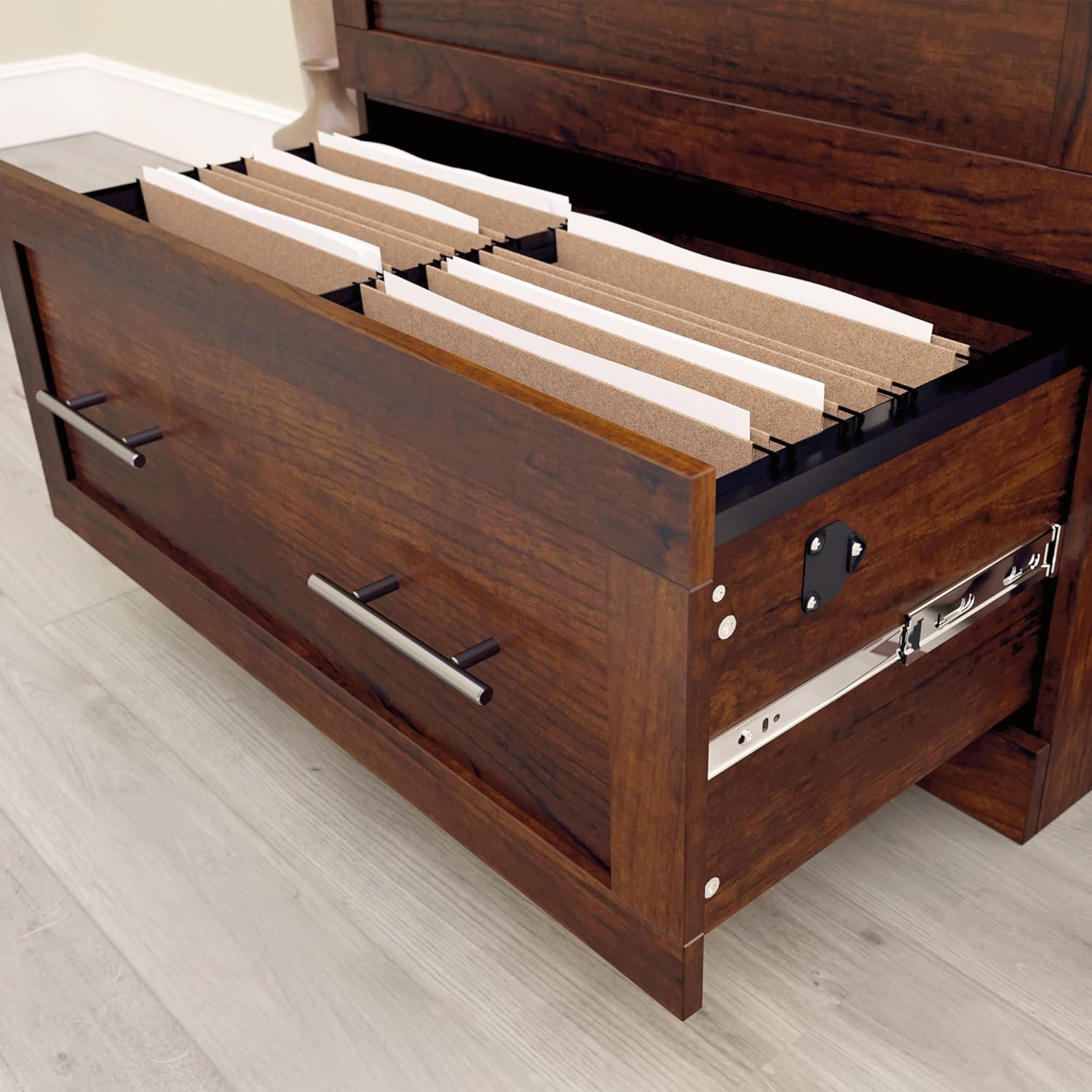 Realspace® 29-7/16"W x 18-1/2"D Lateral 2-Drawer File Cabinet, Mulled Cherry