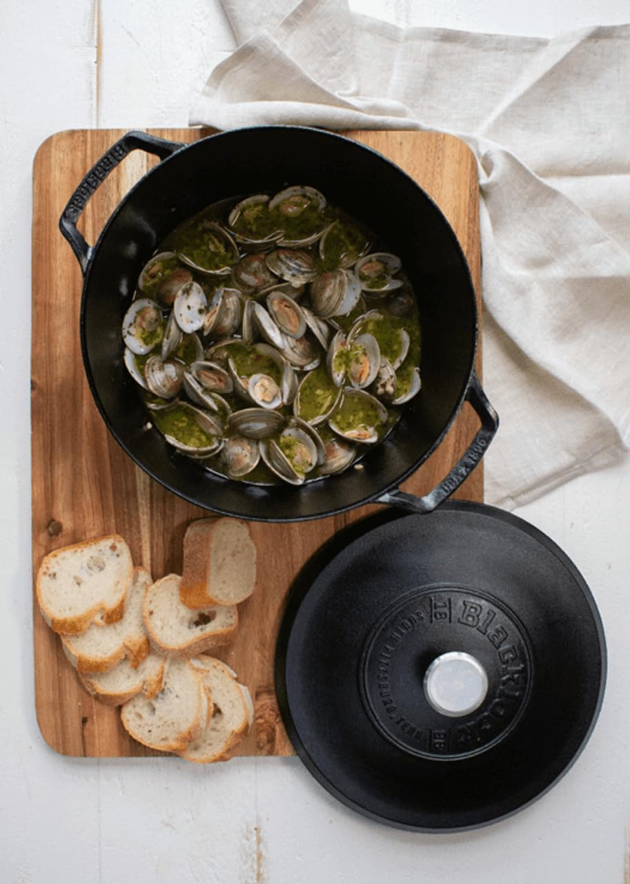 Lodge Blacklock 5.5 Qt Triple Seasoned Cast Iron Dutch Oven with Lid - Nonstick Finish - Premium Cookware