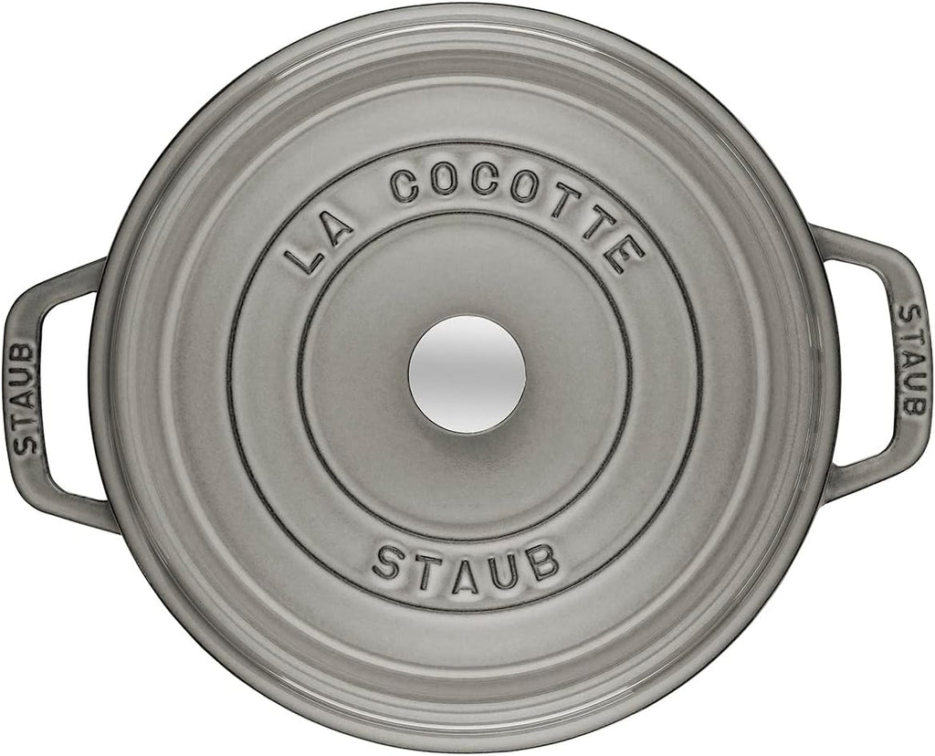 Staub 1003926 Cast Iron Roaster/Cocotte, Round 28 cm, 6.7 L, Graphite Grey
