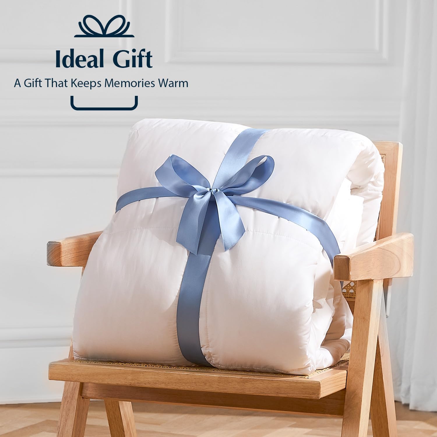 Pacific Coast Lightweight Goose Feather Down Fiber Comforters King Size, Summer Duvet Insert, Ultra Soft, Breathable, Hotel Luxury Bedding Comforter with 8 Tabs, White, 106 x 90 inches